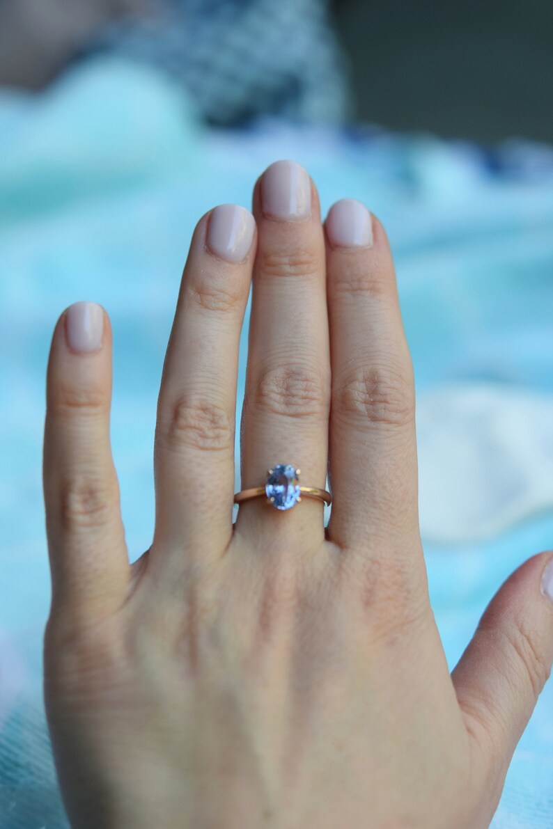 Blue Sapphire Engagement Ring. Sky Blue Sapphire 2.14ct Oval Etsy