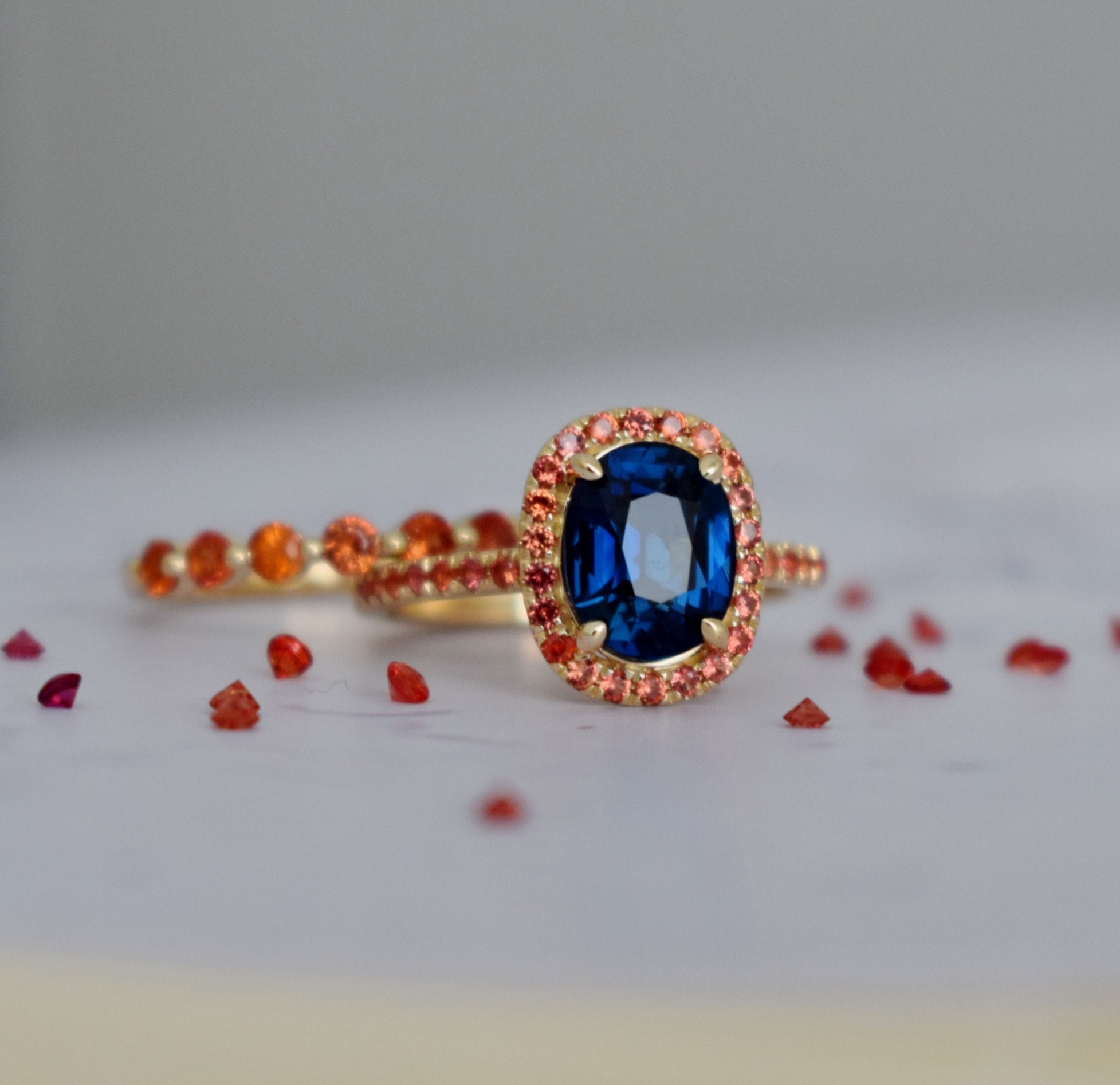 Orange and blue ring sale