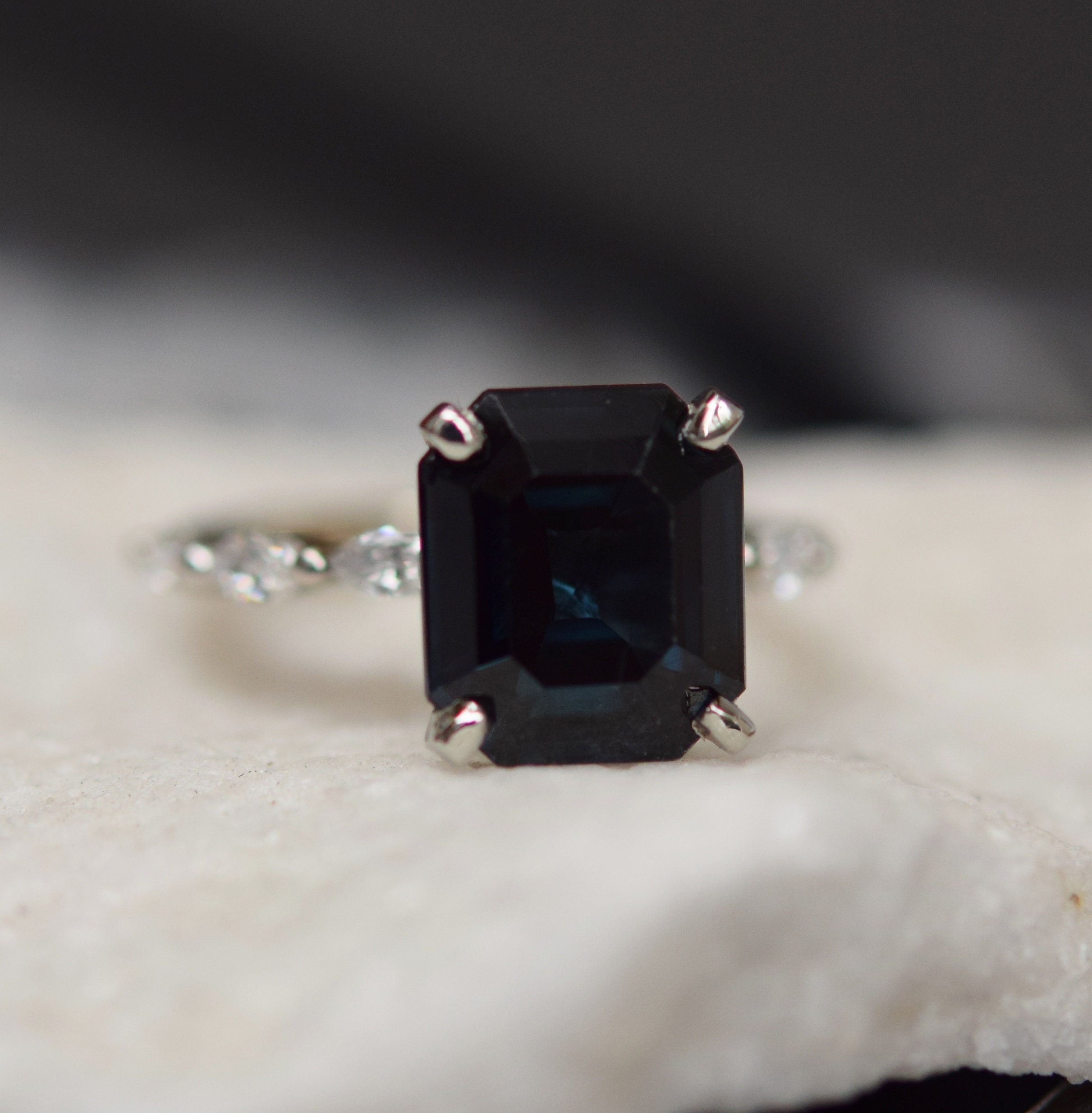 Oval Cut Black Sapphire and Created White Sapphire Halo Ring in Sterling  Silver - Sam's Club | White sapphire halo ring, Sapphire halo ring, Blue  topaz ring