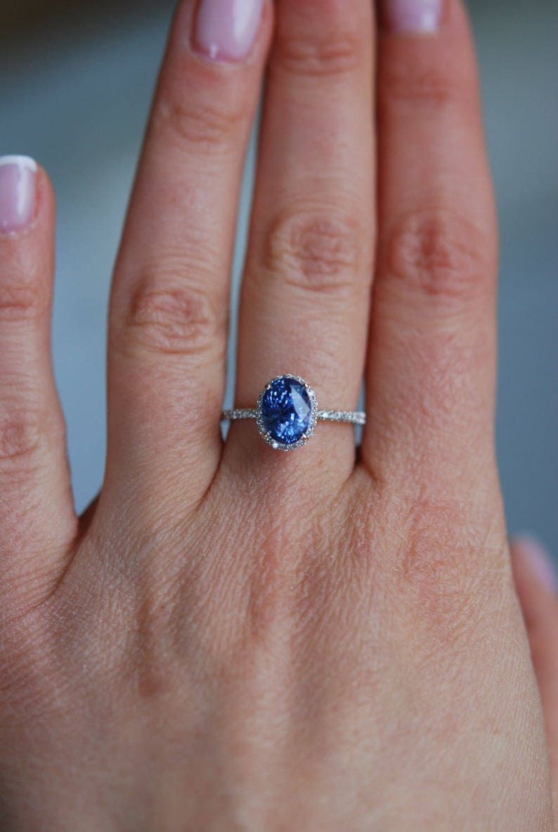 Sapphire Engagement Ring. Blue Sapphire Engagement Ring. 2ct Etsy