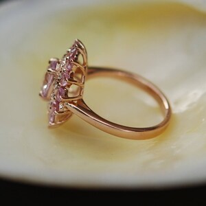 Sapphire engagement ring Oval Pink sapphire ring Diamond ring Rose gold ring engagement ring by Eidelprecious image 4