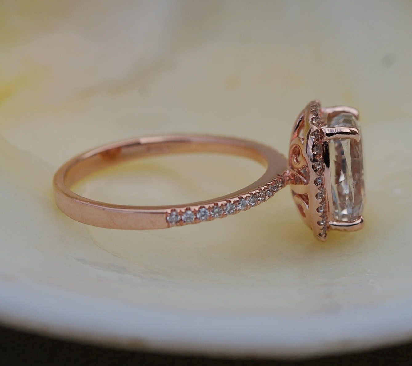 white sapphire ring rose gold white sapphire ring rose gold