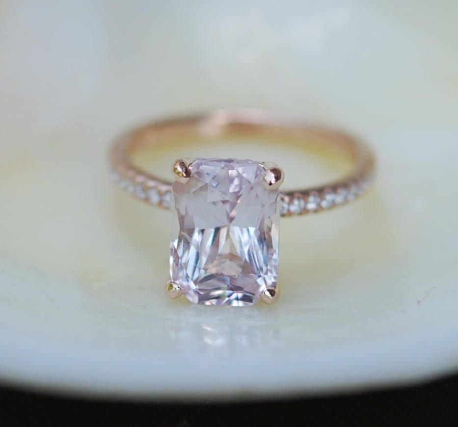 customized -matching full band with notch and Emerald cut Sapphire Ring ...