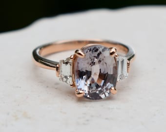Mood Ring. Natural Color change sapphire ring. Rose gold engagement ring. Ice design ring oval ring Sapphire ring by Eidelprecious