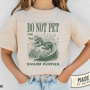 Everglades Florida Kids Shirt, Do Not Pet The Swamp Puppies Shirt, Funny Alligator T Shirt for Kids, Florida Wildlife Graphic Youth Tee