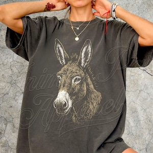 Vintage Donkey Graphic Tee, Donkey Shirt, Farmer Tee, Gift Donkey Owner, Support Local Farmers, Donkey Lover, Cute Donkey Tee, Farm Animals