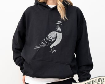 Pigeon Hoodie Gildan 18500 Funny Bird Sweatshirt for Pigeon Lovers Urban Wildlife Gift Cozy Streetwear Hoodie Bird Lover Pullover