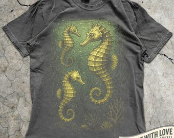 Seahorse T Shirt Ocean Life Graphic Tee | Marine Animal Top | Beach Coastal Shirt | Nautical Sea Creature Gift | Ocean Lover Aesthetic Tee