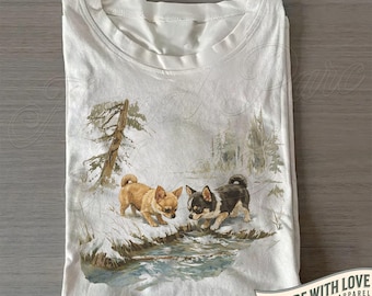 Chihuahuas in Nature Vintage T-Shirt, 90s Retro Animal Graphic Tee, Chihuahua Mom Gift, Cute Puppies Shirt, Comfort Colors Dog Shirt