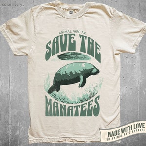 Save The Manatees Vintage T Shirt, Funny Manatee Retro Shirt, Ocean Sea Life Shirt Manatee Graphic Tee, Cute Sea Cow Vintage TShirt