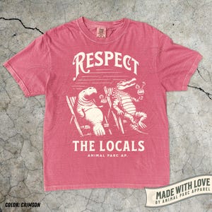 Respect The Locals Vintage T Shirt Everglades Florida Crocodile Manatee Shirt Gift Florida Lifestyle, Everglades Funny Florida Tee Alligator Crimson