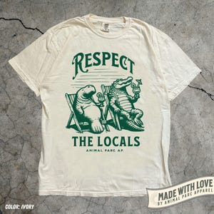 Respect The Locals Vintage T Shirt Everglades Florida Crocodile Manatee Shirt Gift Florida Lifestyle, Everglades Funny Florida Tee Alligator