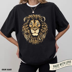 Lion Vintage Shirt Lion Graphic Tee, Gift Lion Lover Wild Cat Shirt Retro Lion Safari Shirt, Dark Lion Shirt Lion Gift Wild Animals Shirt Black