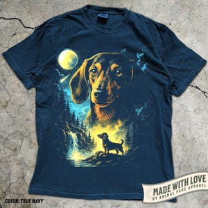 Dachshund Vintage Shirt, Wiener Dog Graphic Tee, Funny Dog Lover Gift, Full Moon Dog Shirt, Funny Dog Tee, Gift Dog Owner, Funny Dachshund True Navy