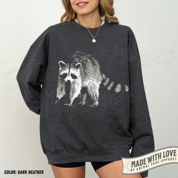 Raccoon Sweatshirt Vintage Funny Raccoon Graphic Tee Gift Raccoon Lover Local Street Cats Raccoon Hoodie, Crewneck Raccoon Sweater Her Him