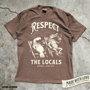 Respect The Locals Vintage T Shirt Everglades Florida Crocodile Manatee Shirt Gift Florida Lifestyle, Everglades Funny Florida Tee Alligator Espresso