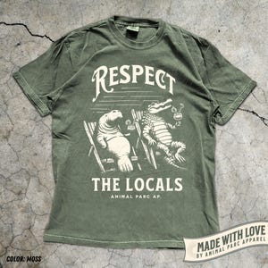 Respect The Locals Vintage T Shirt Everglades Florida Crocodile Manatee Shirt Gift Florida Lifestyle, Everglades Funny Florida Tee Alligator Moss