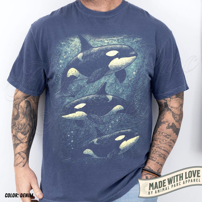 Orca Tshirt Vintage Ocean Wildlife Tee, Killer Whale Graphic Shirt ...