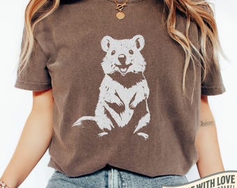 Quokka Vintage T Shirt, Unisex Cute Quokka Graphic Tee, Cute Animal Shirt, T Shirt for Quokka Lover, Cute Gift Girlfriend, Quokka TShirt