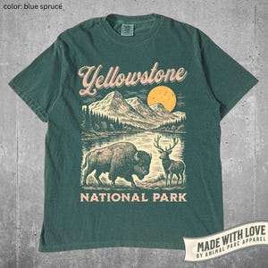 Yellowstone National Park Shirt Vintage Bison Graphic Tee for Men Women Retro Nature Shirt Yellowstone Park Souvenir Outdoor Shirt Adventure