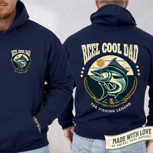 Reel Cool Dad Fishing Hoodie, Fishing Gift for Dad, Fishing Dad Funny Shirt, Father&#39;s Day Gift, Fishing Dad Retro Sweatshirt