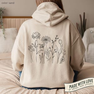 Flower Hoodie Daisy Sweatshirt Flowers Cute Sweatshirt for Women Hoodie Mothers Day Gift Flowers Hoodie Meadows Sweatshirt Gift for Her