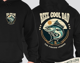 Reel Cool Dad Fishing Hoodie, Fishing Gift for Dad, Fishing Dad Funny Shirt, Father's Day Gift, Fishing Dad Retro Sweatshirt