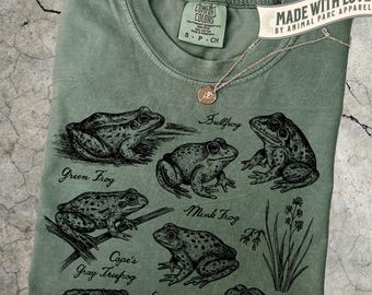 Frog Shirt Zoology Vintage Tee, Cottagecore Graphic Tee Frogcore, Gift Frog Lover Animal Graphic Tee, Toad Biology Teacher Shirt, Cute Frogs