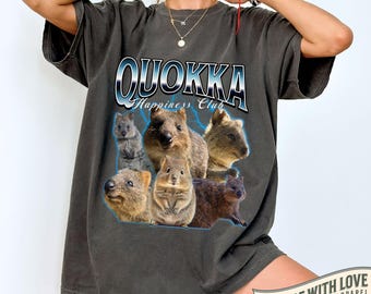 Quokka Happiness Club 90s Vintage T Shirt, Retro Quokka Graphic Tee, Quokka Lovers, Funny Quokka Shirt Oversized Washed Tee, Quokka Gifts