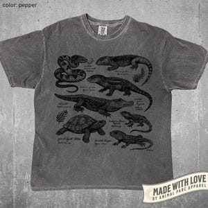 Vintage Reptile Illustration T-Shirt Reptile Graphic Tee Gift Reptile Lover Snake Tee Lizard Herpetology Nature Shirt Tortoise Alligator Tee