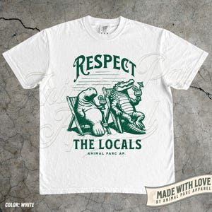 Respect The Locals Vintage T Shirt Everglades Florida Crocodile Manatee Shirt Gift Florida Lifestyle, Everglades Funny Florida Tee Alligator White