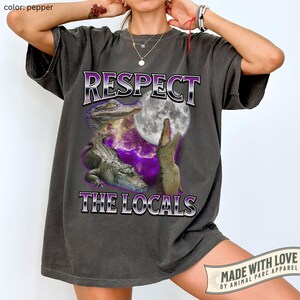 Funny Alligator Shirt Florida Tee Crocodile Lover Gift Respect The Locals Vintage T Shirt Everglades Australia Funny Bootleg Alligator