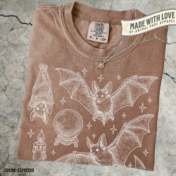 Bat T Shirt Witchy Gothic Tee, Mystical Retro Graphic Top, Cottagecore Occult Shirt, Spooky Aesthetic Gift, Vintage Halloween Tee