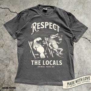 Respect The Locals Vintage T Shirt Everglades Florida Crocodile Manatee Shirt Gift Florida Lifestyle, Everglades Funny Florida Tee Alligator Pepper