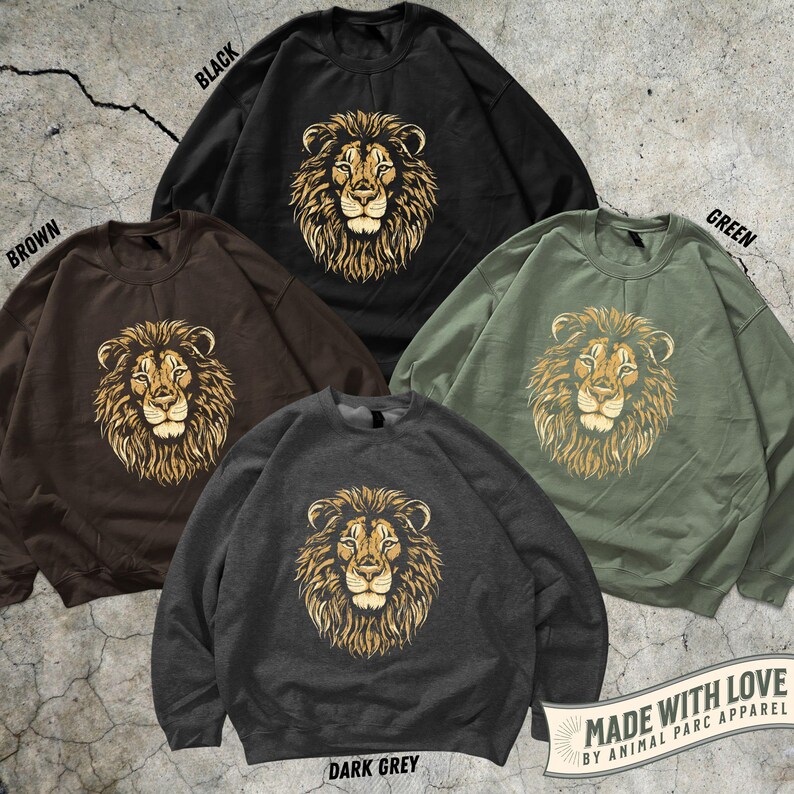 Lion Vintage Shirt Lion Graphic Tee, Gift Lion Lover Wild Cat Shirt Retro Lion Safari Shirt, Dark Lion Shirt Lion Gift Wild Animals Shirt image 6