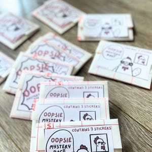 Paquete de pegatinas "Oopsie", bolsa misteriosa con pegatinas de grado B surtidas, bolsa sorpresa, bolsas de regalo, pegatinas troqueladas, adorables, grado B