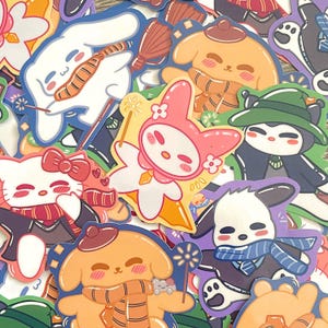 Personaggi Chibi carini, Kawaii, personaggi magici, regalo carino, adesivi in vinile, decalcomanie per laptop, accoglienti ispirati ai maghi, regalo per gli amanti dei libri