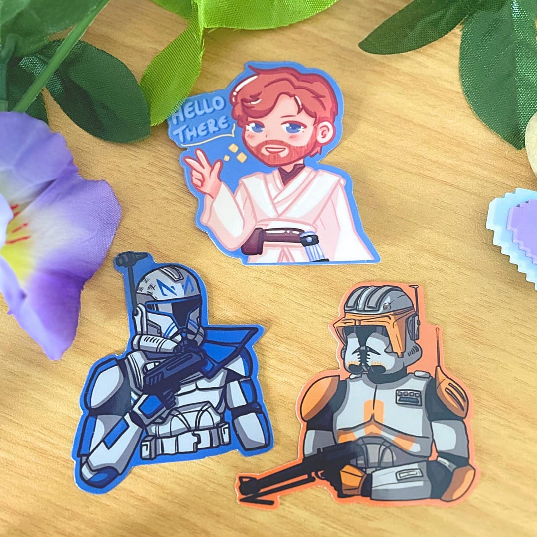 Sticker Commande Clone Commander Sticker Set - Captain Rex, Cody, Jedi Knight, Obiwan ...