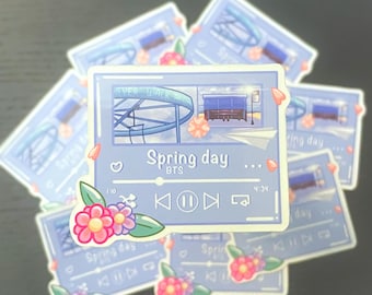 BTS Spring Day sticker, KPOP Fan Art Vinyl, BTS Merch Gift