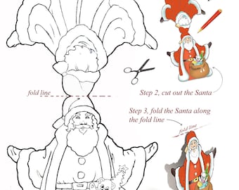 Santa Colouring Cards