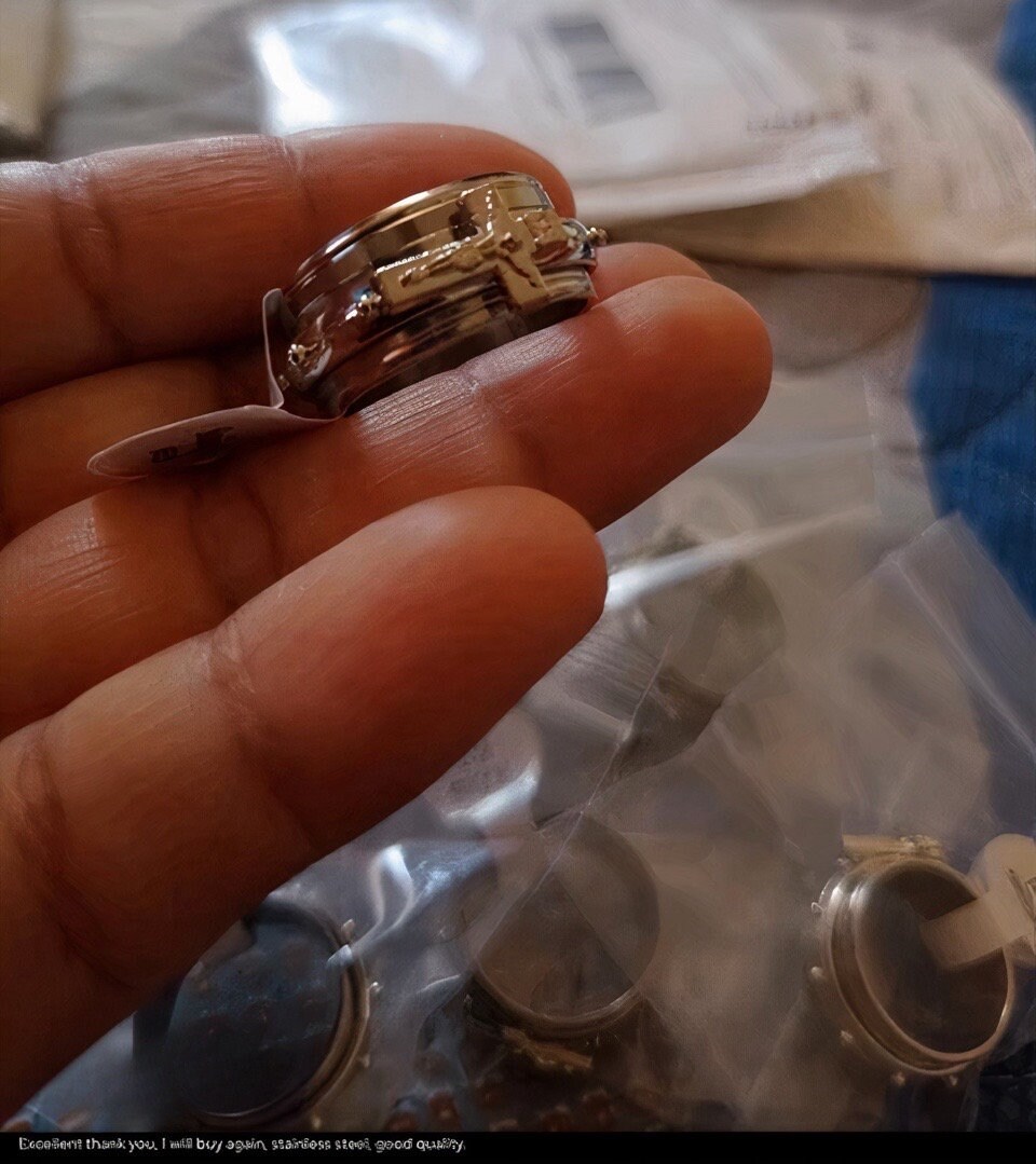 Religious Relief Ring by Shrouded , Jesus Crucifix Cross Spin Ring ...