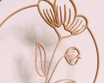 Ring of Flower | Iridescent ‘Starlight’ Plant Trellis | Support for Hoya, Pothos & Climbing Plants | Decorative Plant Stakes