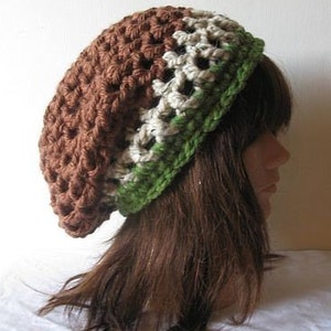 Handmade Crochet Slouch Beanie: Chunky Striped Winter Hat