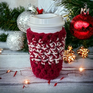 Chunky Coffee Cup Cozy, Christmas Sweater Cup Sleeve, Crochet Drink Coozy, Reusable Koozie, To Go Drink Sleeve, Handmade Coffee Coozie