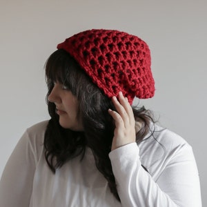 Wintermütze für Frauen / Oversized Slouchy Beanie Mütze / Moosbeere rote Slouch Mütze / Chunky Slouchy Mütze für Frauen / Frauen Wintermütze / Chunky Mütze