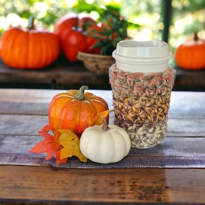 Autumn Hayride Coffee Cozy, Chunky Cup Cozy, Reusable Cup Cozy, To Go Coffee Sleeve, Crochet Cozy, Handmade Coffee Coozie, Eco-friendly Gift