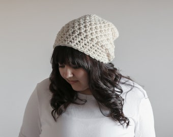 Womens Winter Hat / Oversized Slouchy Beanie Hat / Cream Slouch Hat / Chunky Slouchy Hat for Women / Womens Winter Hat / Chunky Hat