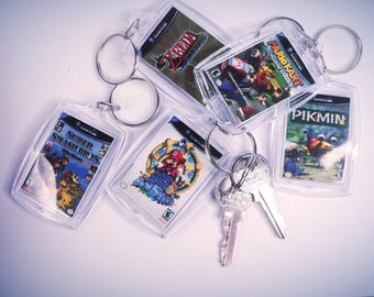 Custom GameCube Game Box Art Keychain: Retro Nintendo Gift