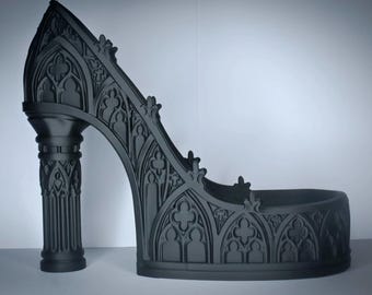 Gothic High Heel Jewelry Stand | Dark Fantasy Decor, 3D Printed Display