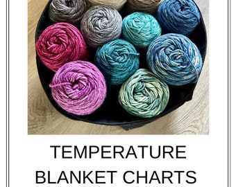 Temperature Charts*** temperature blanket, CHARTS ONLY, crochet blanket pattern, temperature tracking, pattern with charts, knitting pattern